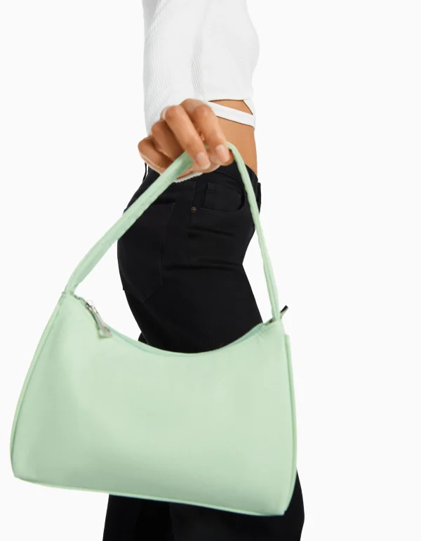 BERSHKA Tout voir*Sac porté épaule tissu Bleu turquoise