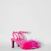 BERSHKA Party*Sandales talon plumes Fuchsia