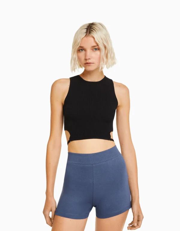 BERSHKA Survêtement*Short jupe-culotte modal Gris