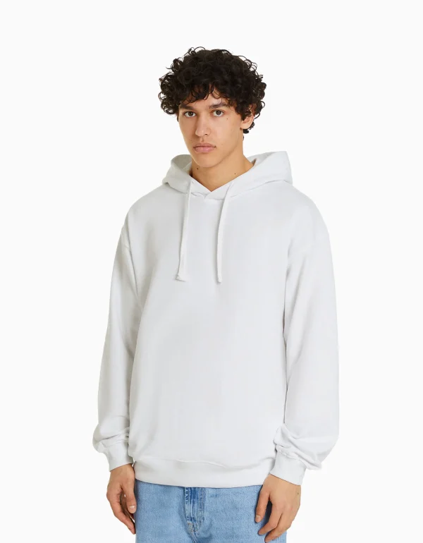 BERSHKA TEST*Sweat capuche Blanc