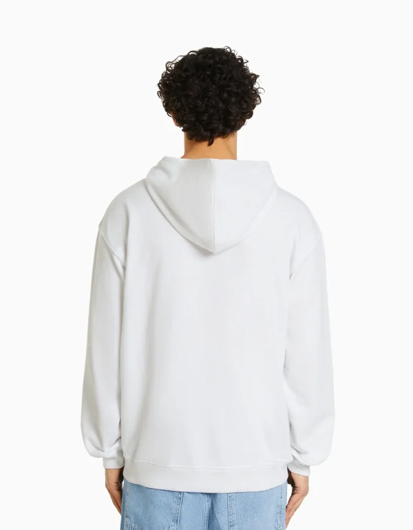 BERSHKA TEST*Sweat capuche Blanc