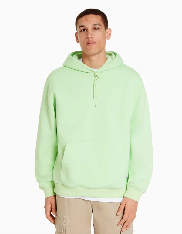 BERSHKA Sweats*Sweat capuche oversize Vert