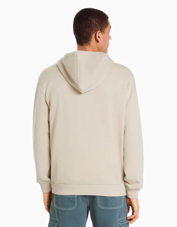 BERSHKA Vêtements*Sweat capuche oversize Beige