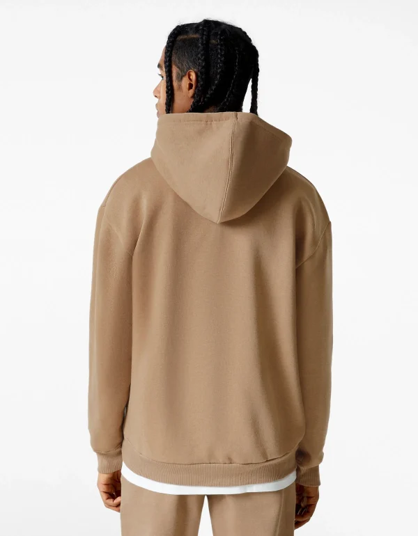 BERSHKA Personnalisables*Sweat capuche oversize Camel