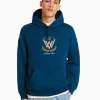 BERSHKA Vêtements*Sweat capuche varsity Bleu foncé