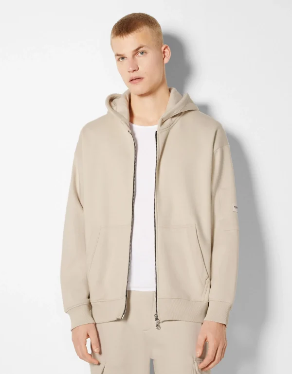 BERSHKA Vêtements*Sweat capuche zippé Pierre