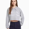 BERSHKA BSK Teen*Sweat col polo imprimé Marine