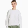 BERSHKA Personnalisables*Sweat col rond Blanc