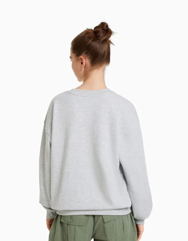 BERSHKA Sweats*Sweat col rond Gris