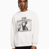 BERSHKA Sweats*Sweat imprimé The Notorious B.I.G. Blanc