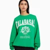 BERSHKA Sweats*Sweat manches longues imprimé Vert