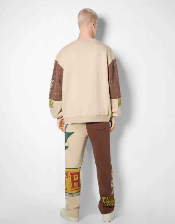 BERSHKA Sweats*Sweat oversize racing Marron