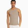 BERSHKA Vêtements*Top bretelles bord-côte Camel