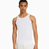 BERSHKA Vêtements*Top bretelles bord-côte Blanc