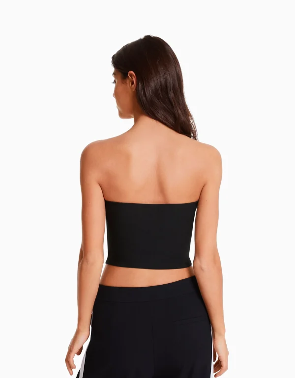 BERSHKA Vêtements*Top corset bandeau Blanc