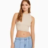 BERSHKA Tops et corsets*Top sans manches maille Bleu clair