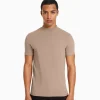 BERSHKA Tee-shirts*T-shirt à manches courtes et col montant Marron