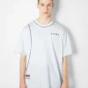 BERSHKA Tee-shirts*T-shirt manches courtes boxy fit fil contraste Blanc