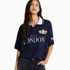 BERSHKA Vêtements*T-shirt manches courtes col polo football Marine