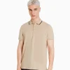 BERSHKA Tee-shirts*T-shirt manches courtes col polo bandes Blanc