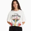 BERSHKA Cartoons*T-shirt manches courtes imprimé Peter Pan Blanc