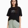 BERSHKA Tee-shirts*T-shirt manches courtes imprimé Art Series Noir