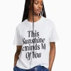 BERSHKA Tee-shirts*T-shirt manches courtes imprimé Blanc