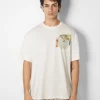 BERSHKA Chaussures*T-shirt manches courtes imprimé Art Series Blanc