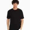 BERSHKA TEST*T-shirt manches courtes regular fit Noir