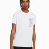 BERSHKA Tee-shirts*T-shirt manches courtes regular fit imprimé Blanc