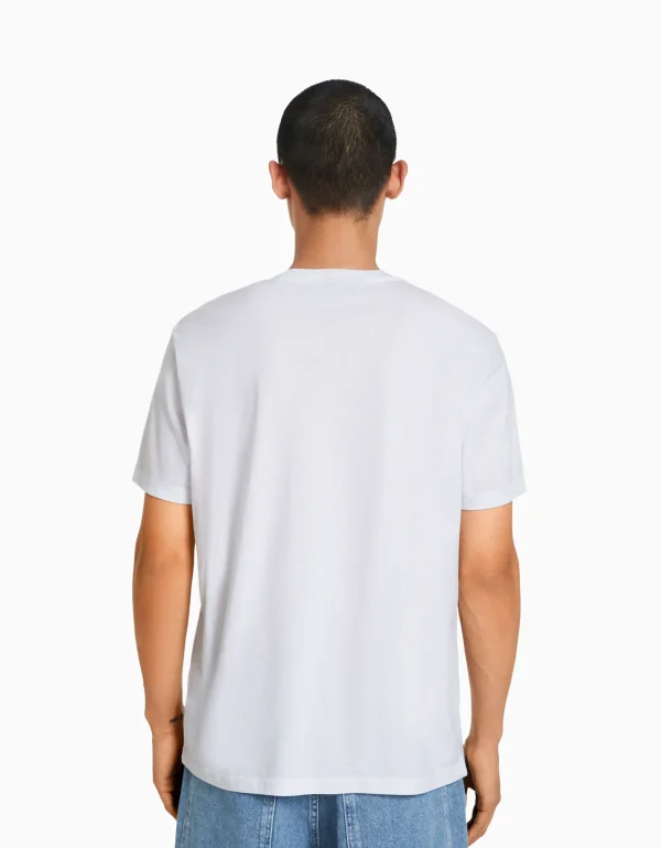 BERSHKA Vêtements*T-shirt manches courtes regular fit Blanc