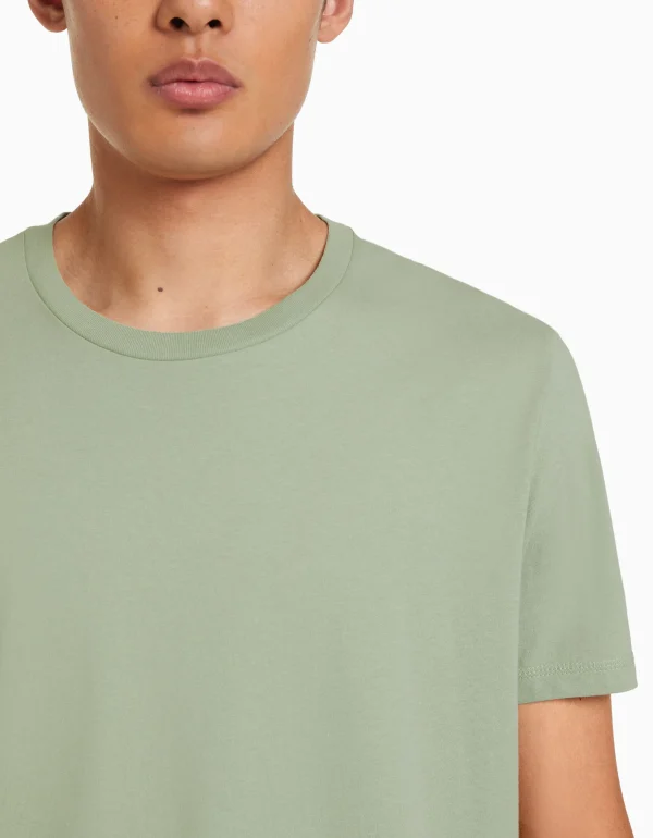 BERSHKA Vêtements*T-shirt manches courtes regular fit Vert