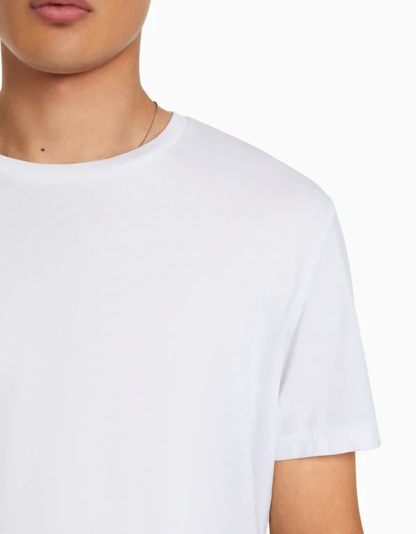 BERSHKA Personnalisables*T-shirt manches courtes regular fit Blanc