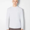 BERSHKA Vêtements*T-shirt manches longues col cheminée Blanc