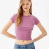 BERSHKA Tee-shirts*T-shirt moulant manches courtes Violet