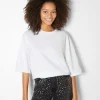 BERSHKA TEST*T-shirt oversize à manches courtes Blanc