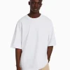 BERSHKA Personnalisables*T-shirt oversize à manches courtes Blanc