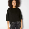 BERSHKA Tee-shirts*T-shirt oversize à manches courtes Noir