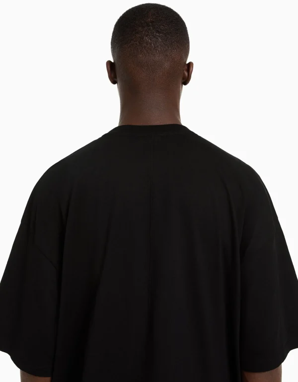 BERSHKA Personnalisables*T-shirt oversize à manches courtes Noir