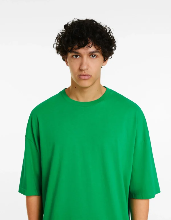 BERSHKA Personnalisables*T-shirt oversize à manches courtes Vert