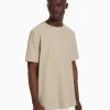 BERSHKA Vêtements*T-shirt texturé à manches courtes Camel