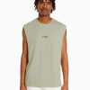 BERSHKA Tee-shirts*T-shirt workwear sans manches Blanc