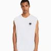 BERSHKA Tee-shirts*T-shirt workwear sans manches Blanc