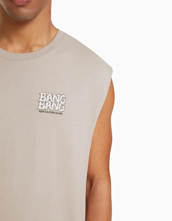 BERSHKA Tee-shirts*T-shirt workwear sans manches Blanc