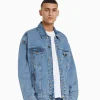 BERSHKA Blousons et manteaux*Veste en jean oversize Noir