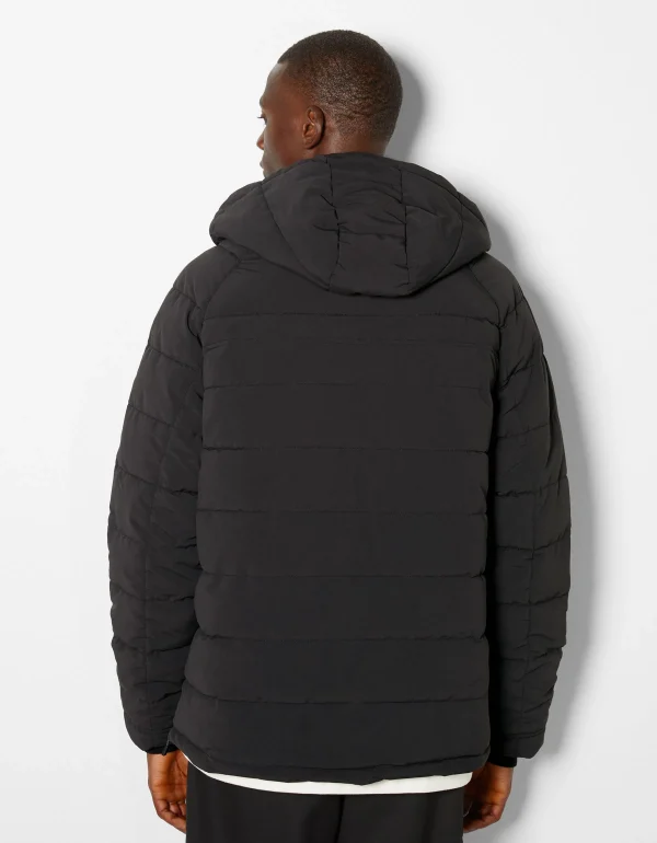 BERSHKA Blousons et manteaux*Veste kangourou matelassée Noir