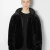 BERSHKA Blousons et manteaux*Veste polaire à capuche Noir